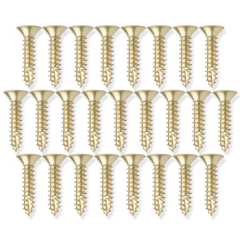 CAULDHAM Bright Brass Wood Screws #9 x 1 Inch for Door Hinges - 25 Pack - Image 3